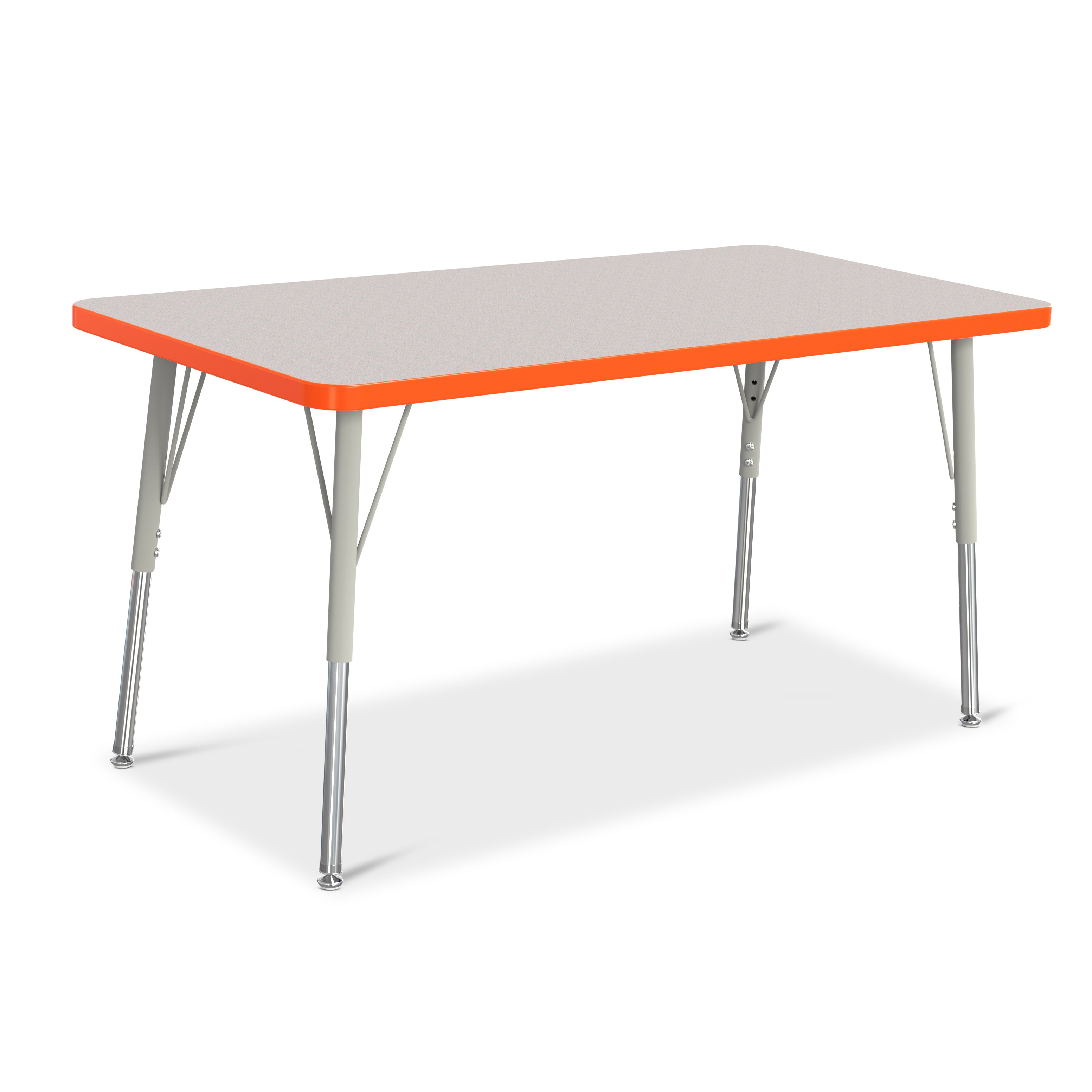 6403JCA114, Berries Rectangle Activity Table - 24" X 48", A-height - Freckled Gray/Orange/Gray