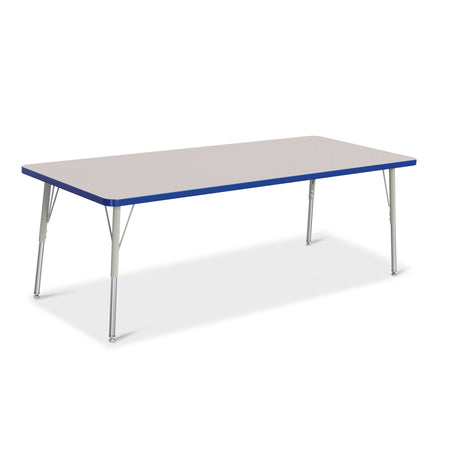 6413JCA003, Berries Rectangle Activity Table - 30" X 72", A-height - Freckled Gray/Blue/Gray