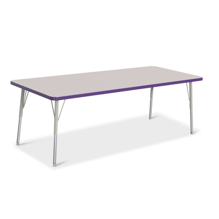 6413JCA004, Berries Rectangle Activity Table - 30" X 72", A-height - Freckled Gray/Purple/Gray