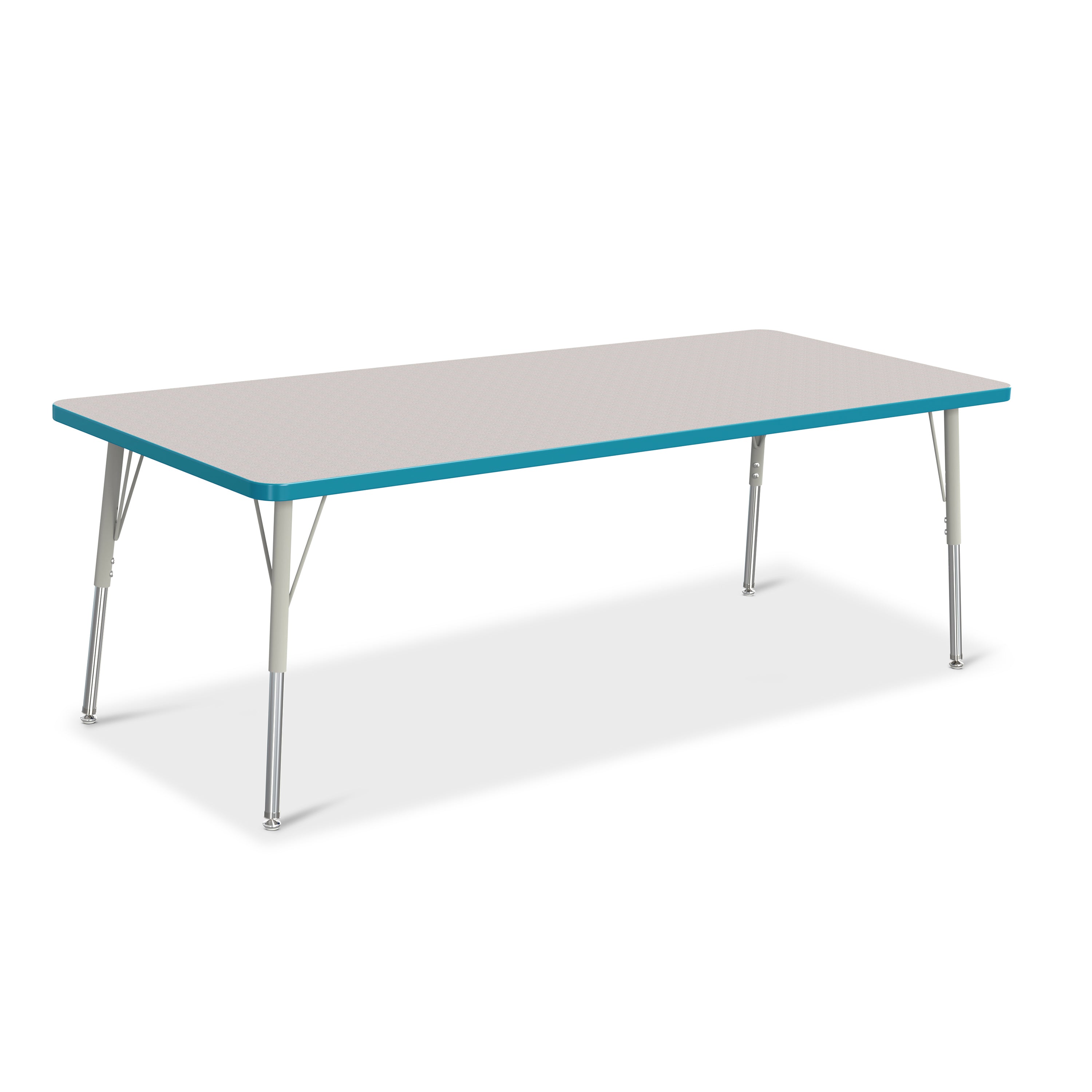 6413JCA005, Berries Rectangle Activity Table - 30" X 72", A-height - Freckled Gray/Teal/Gray