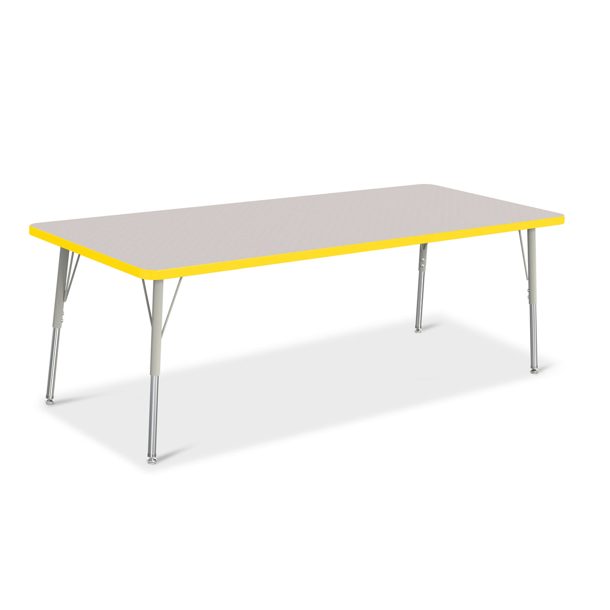 6413JCA007, Berries Rectangle Activity Table - 30" X 72", A-height - Freckled Gray/Yellow/Gray