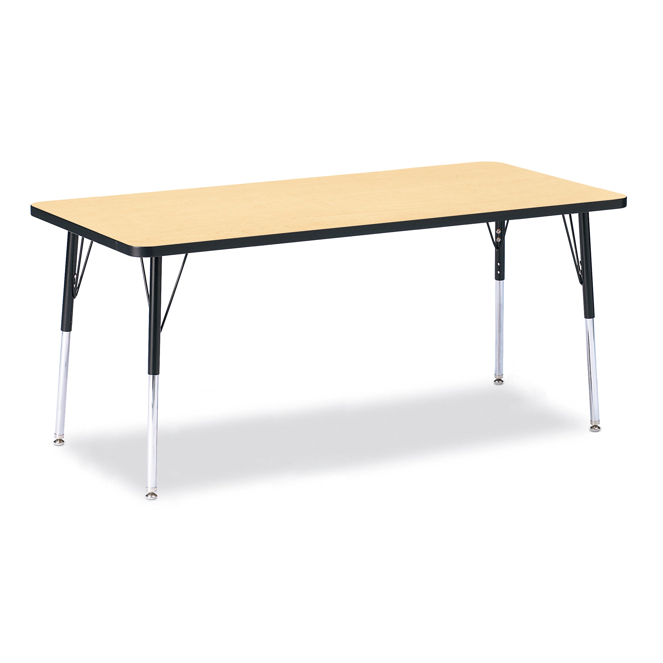 6413JCA011, Berries Rectangle Activity Table - 30" X 72", A-height - Maple/Black/Black