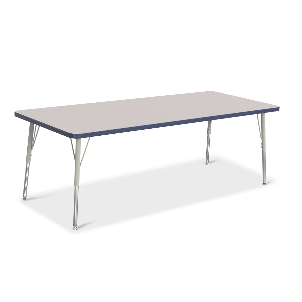 6413JCA112, Berries Rectangle Activity Table - 30" X 72", A-height - Freckled Gray/Navy/Gray