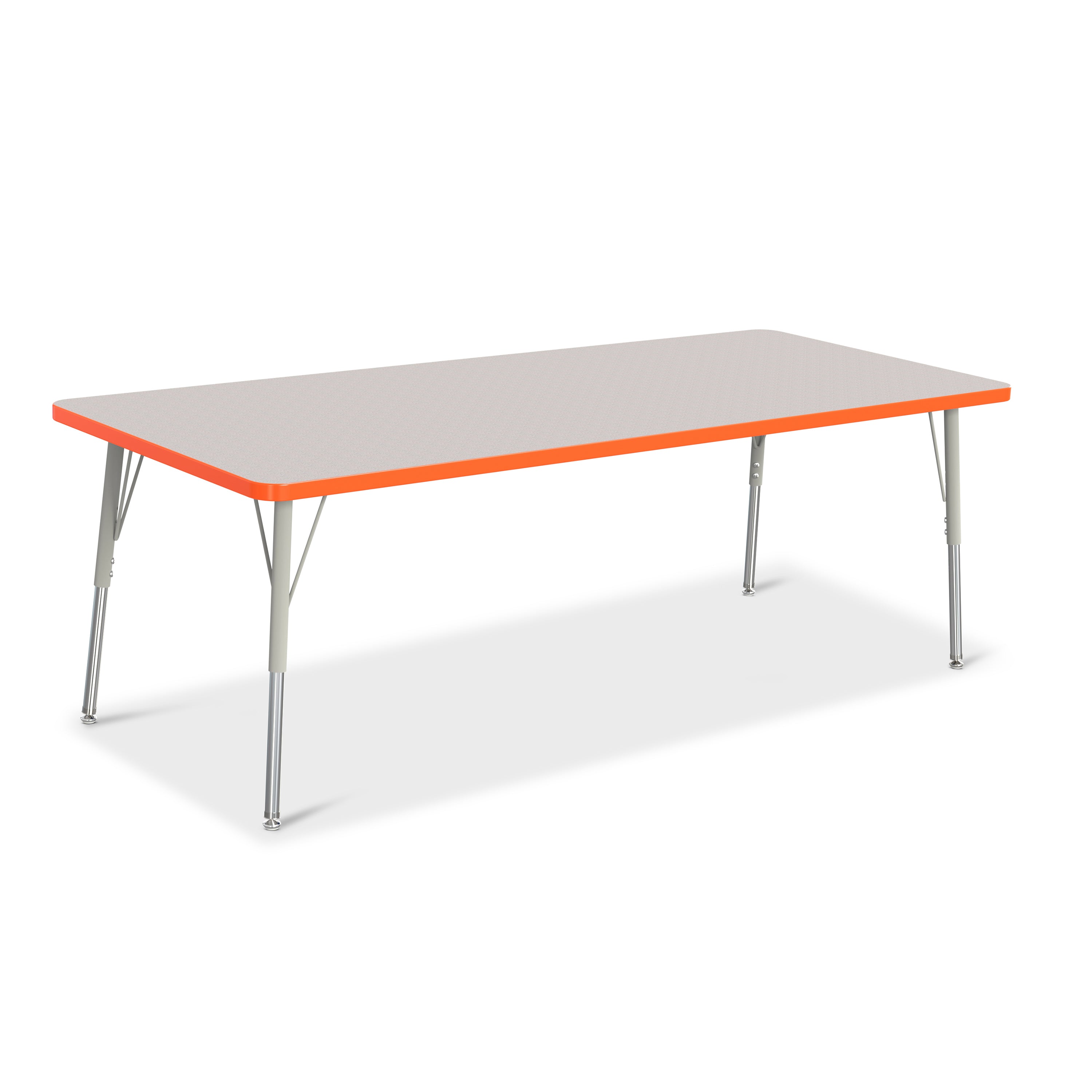 6413JCA114, Berries Rectangle Activity Table - 30" X 72", A-height - Freckled Gray/Orange/Gray