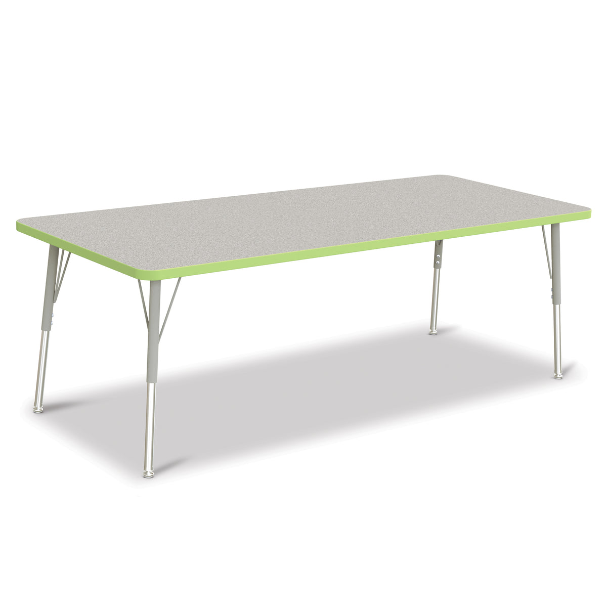6413JCA130, Berries Rectangle Activity Table - 30" X 72", A-height -Gray/Key Lime/Gray