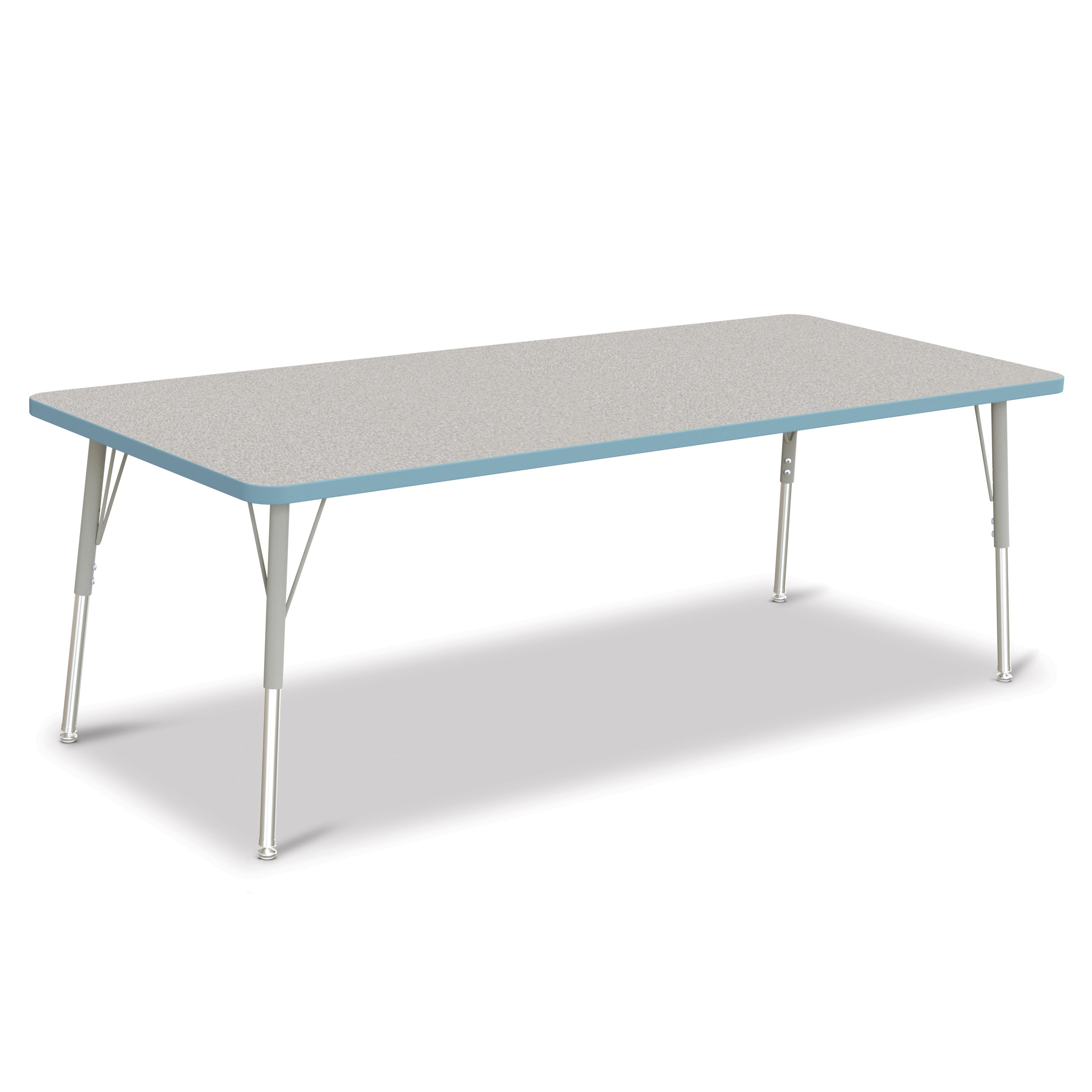6413JCA131, Berries Rectangle Activity Table - 30" X 72", A-height - Freckled Gray/Coastal Blue/Gray