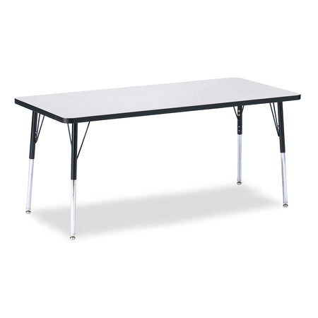 6413JCA180, Berries Rectangle Activity Table - 30" X 72", A-height - Freckled Gray/Black/Black