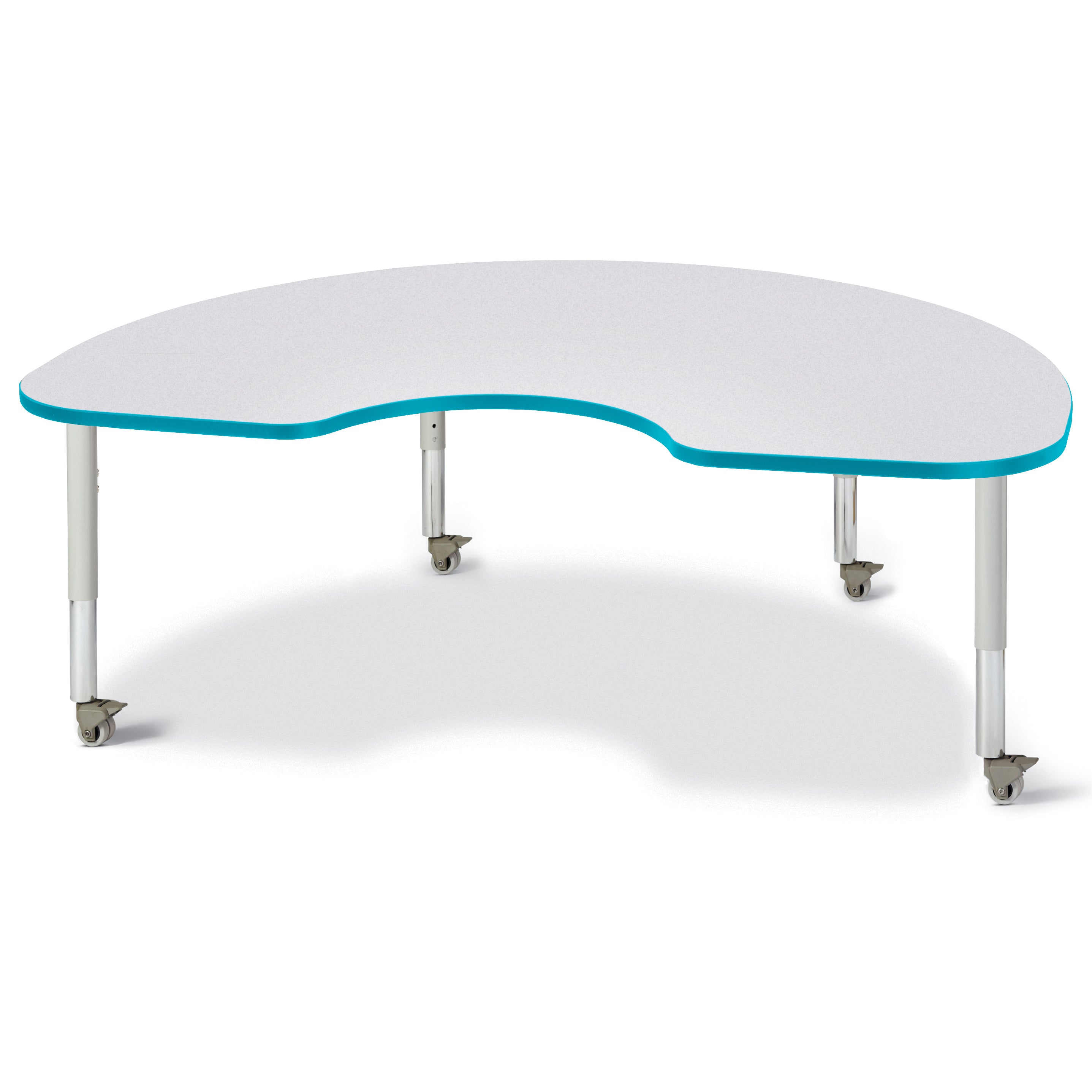 6423JCM005, Berries Kidney Activity Table - 48" X 72", Mobile - Freckled Gray/Teal/Gray