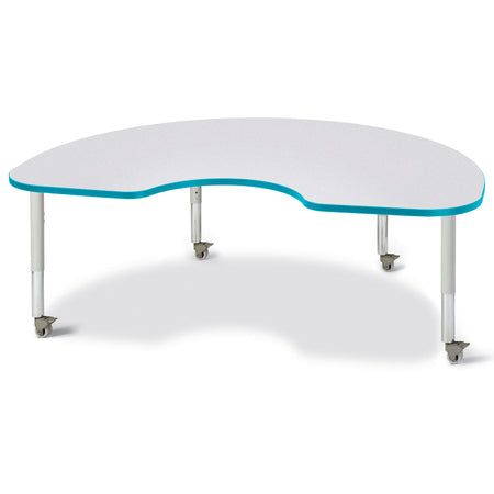6423JCM005, Berries Kidney Activity Table - 48" X 72", Mobile - Freckled Gray/Teal/Gray
