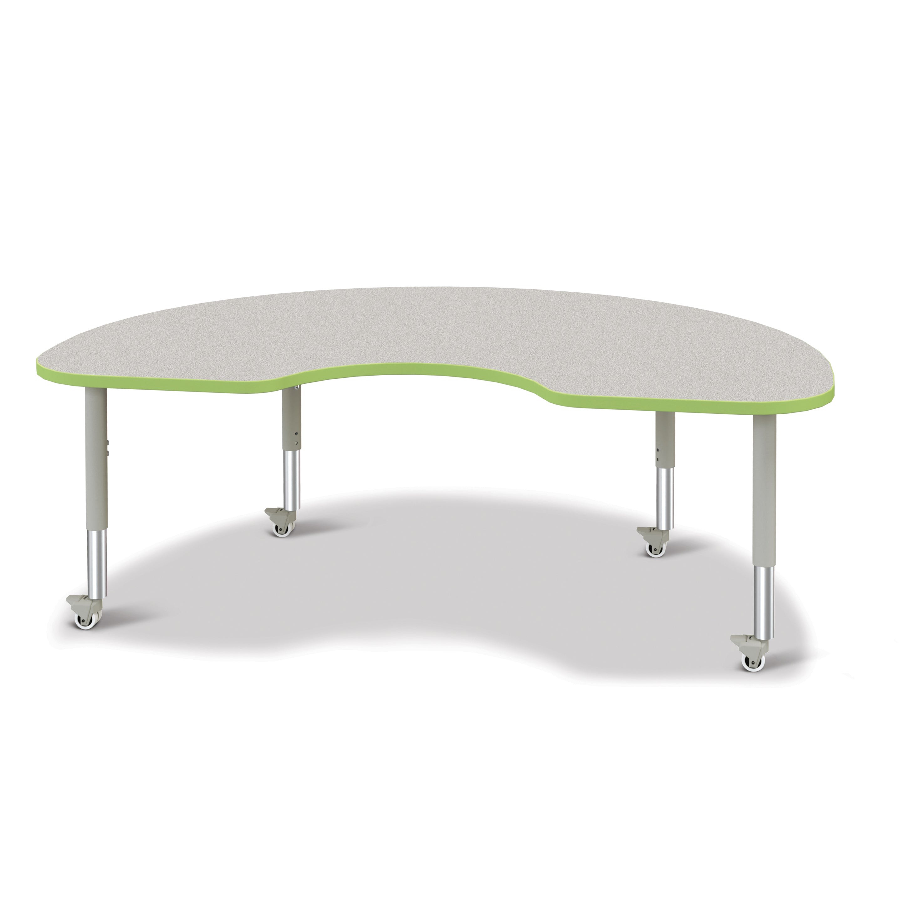 6423JCM130, Berries Kidney Activity Table - 48" X 72", Mobile - Freckled Gray/Key Lime/Gray