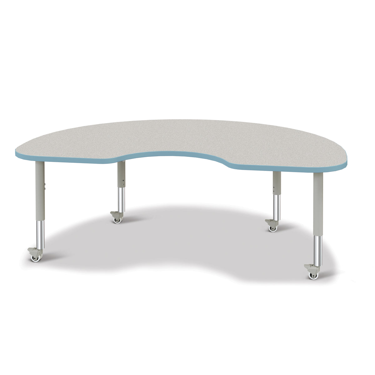 6423JCM131, Berries Kidney Activity Table - 48" X 72", Mobile - Freckled Gray/Coastal Blue/Gray
