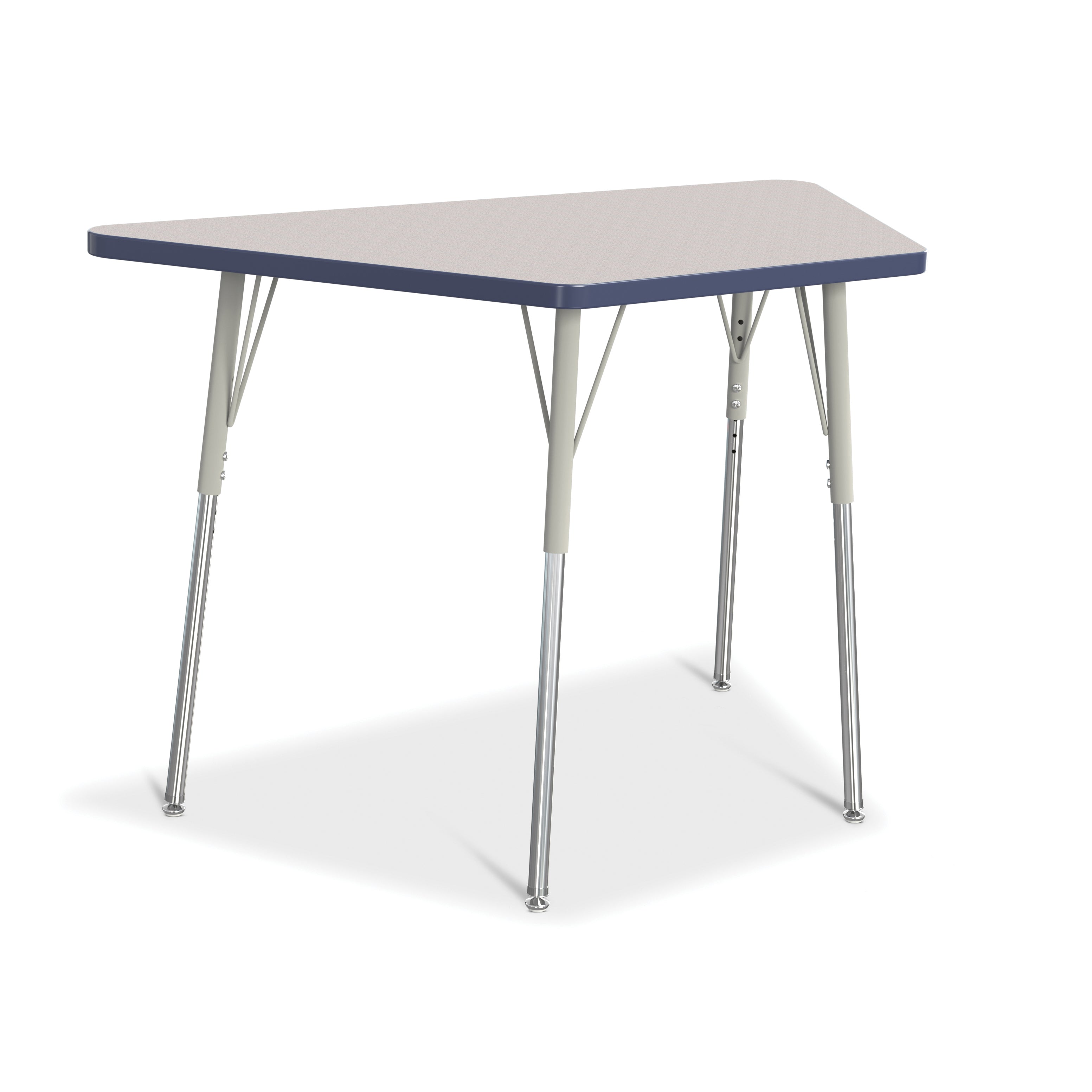 6438JCA112, Berries Trapezoid Activity Tables - 24" X 48", A-height - Freckled Gray/Navy/Gray