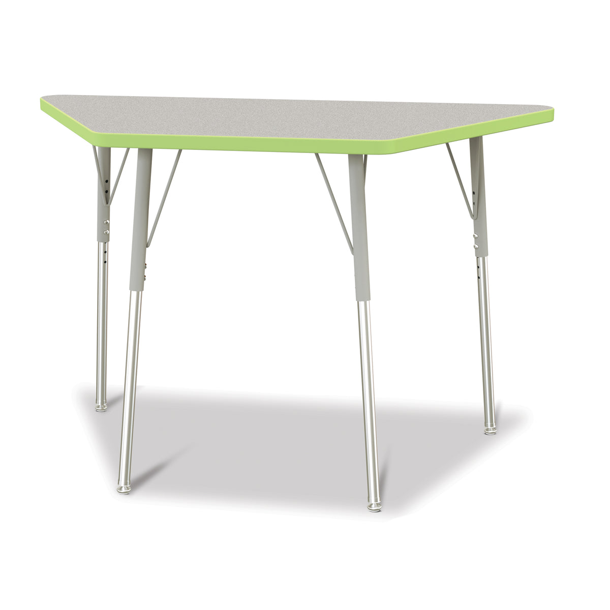 6438JCA130, Berries Trapezoid Activity Tables - 24" X 48", A-height - Freckled Gray/Key Lime/Gray