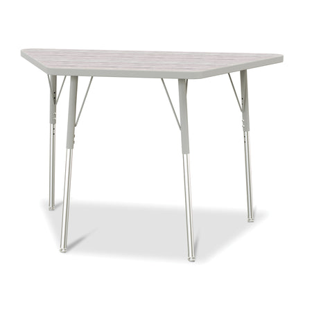 6438JCA450, Berries Trapezoid Activity Table - 24" X 48", A-height - Driftwood Gray/Gray/Gray