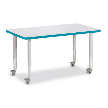 6478JCM005, Berries Rectangle Activity Table - 24" X 36", Mobile - Freckled Gray/Teal/Gray