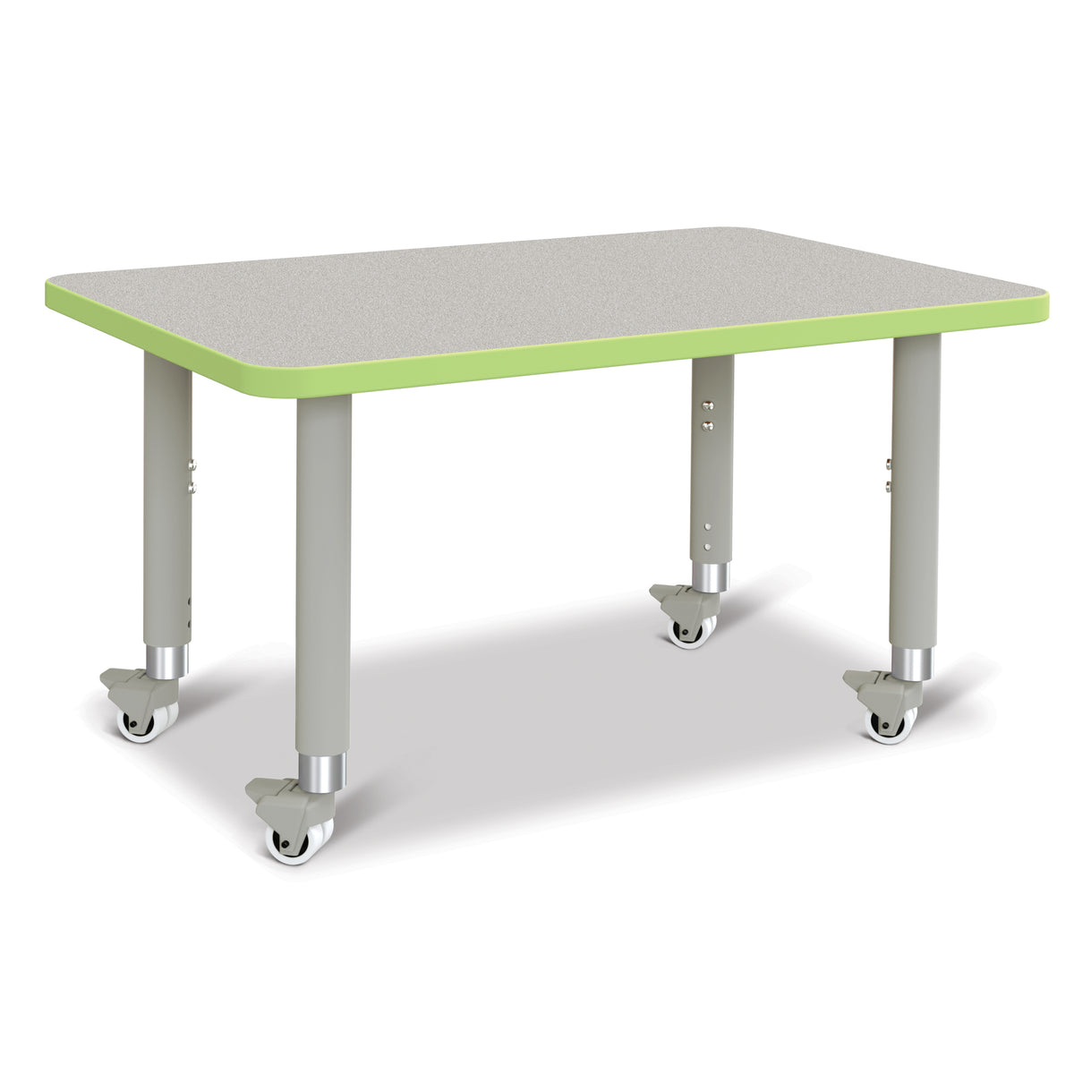 6478JCM130, Berries Rectangle Activity Table - 24" X 36", Mobile - Freckled Gray/Key Lime/Gray