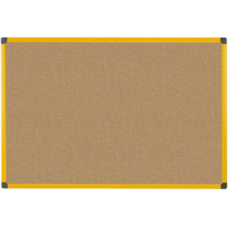 CA1511721 Industrial Series Ultrabrite Cork Bulletin Board, Wall Mounting Push Pin Cork Board , 40" x 60", Yellow Frame by MasterVision