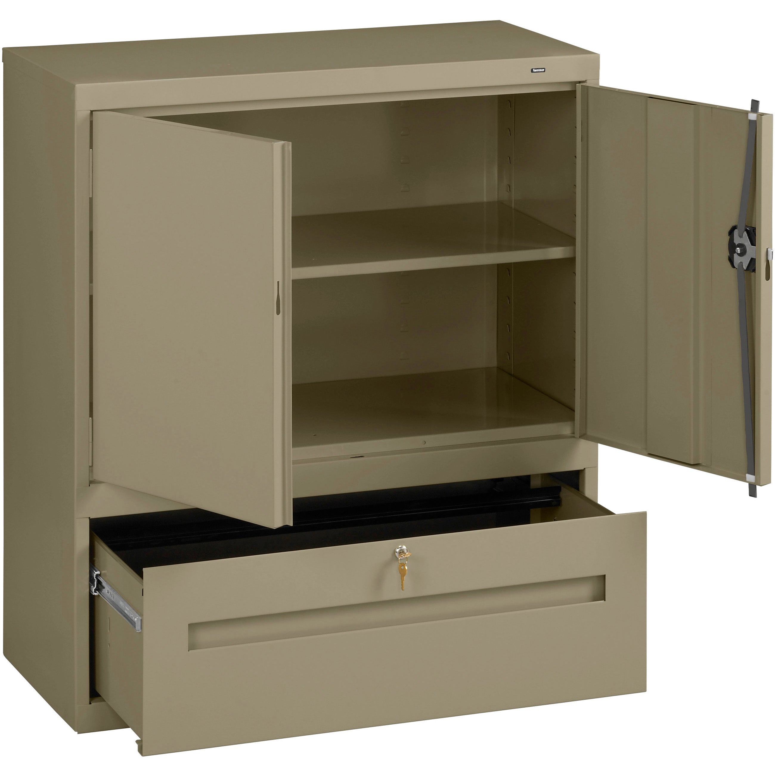 Tennsco 42" High Storage Cabinet with File Drawer - Assembled, DWR-4218