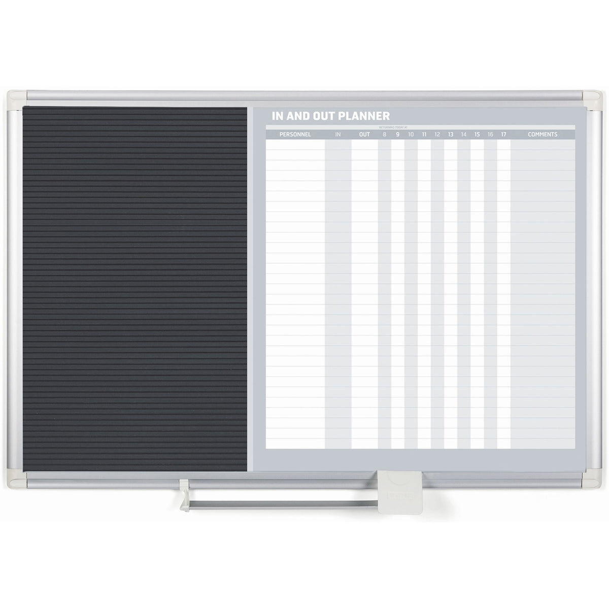 GA0287830 In/Out Dry Erase Magnetic White Board Planner & Letter Board Combo, Wall Mounting, Sliding Marker Tray, 18" x 24", Aluminum Frame by MasterVision