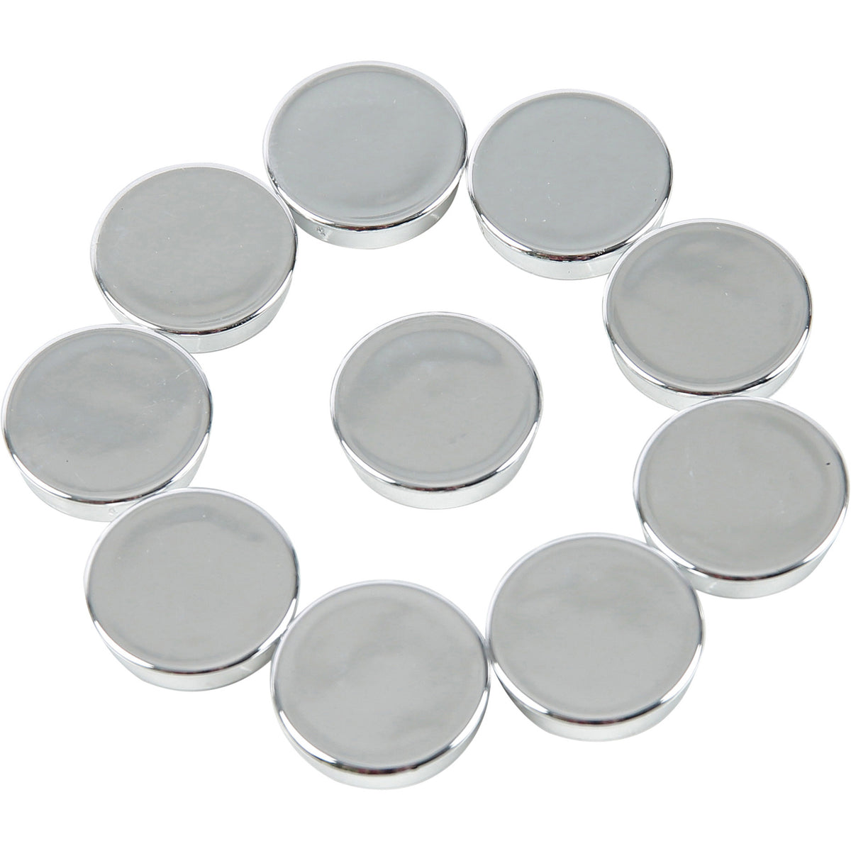 IM130809 Mastvision Round Magnets, Strong Magnets Perfect for Office Whiteboards, File Cabinets, Home Fridge, Pack of 10, 1" Diameter, Silver by MasterVision