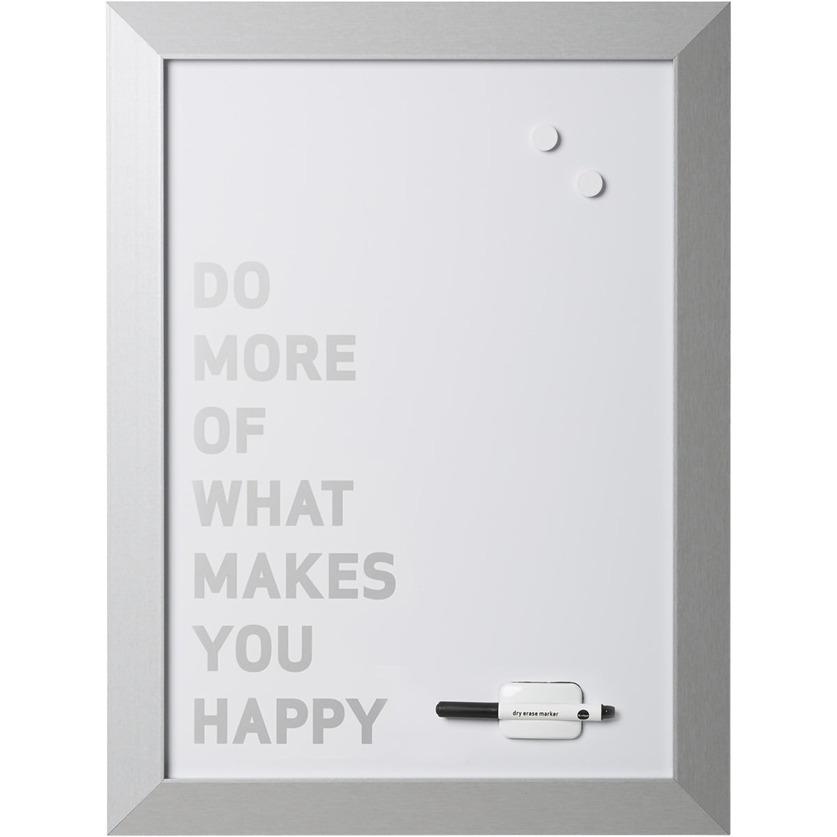 MM04449522 Kamashi "Do More..." Quote Dry Erase Magnetic Personal White Board + Marker, Eraser & 2 Magnets, Home Decor, 24" x 18", Silver Wood Frame by MasterVision