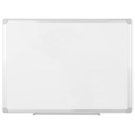 MA0507790 Earth Series Magnetic Laquered Steel Dry Erase Board, 100% Recycled Frame, Snap-On Marker Tray, 36" x 48", Aluminum Frame by MasterVision